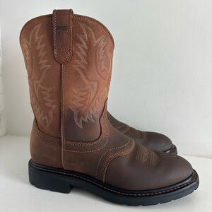 ARIAT SIERRA SADDLE WESTERN WORK BOOTS - SOFT TOE SIZE 8.5D